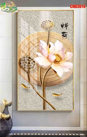 TRANH DỌC CỬU NGƯ - HOA SEN