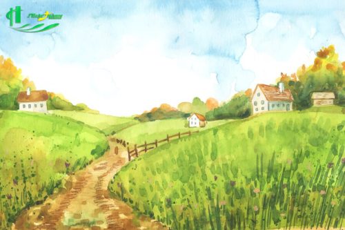 Tranh sơn mài đồng quê