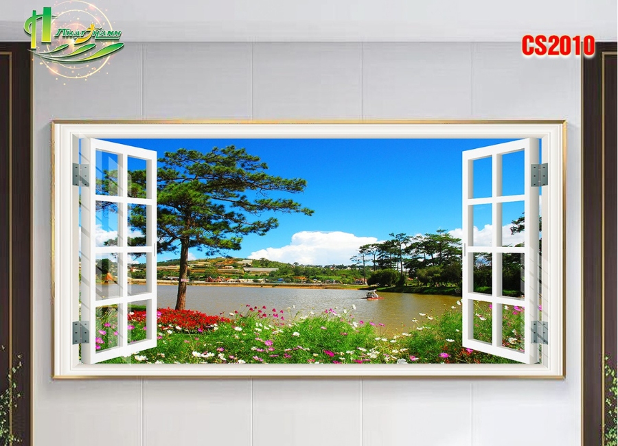 Tranh dán tường cửa sổ 3d