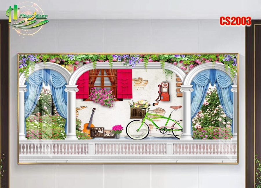 Tranh dán tường cửa sổ 3d