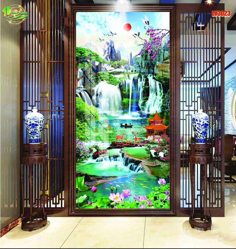 Tranh phong cảnh thác nước