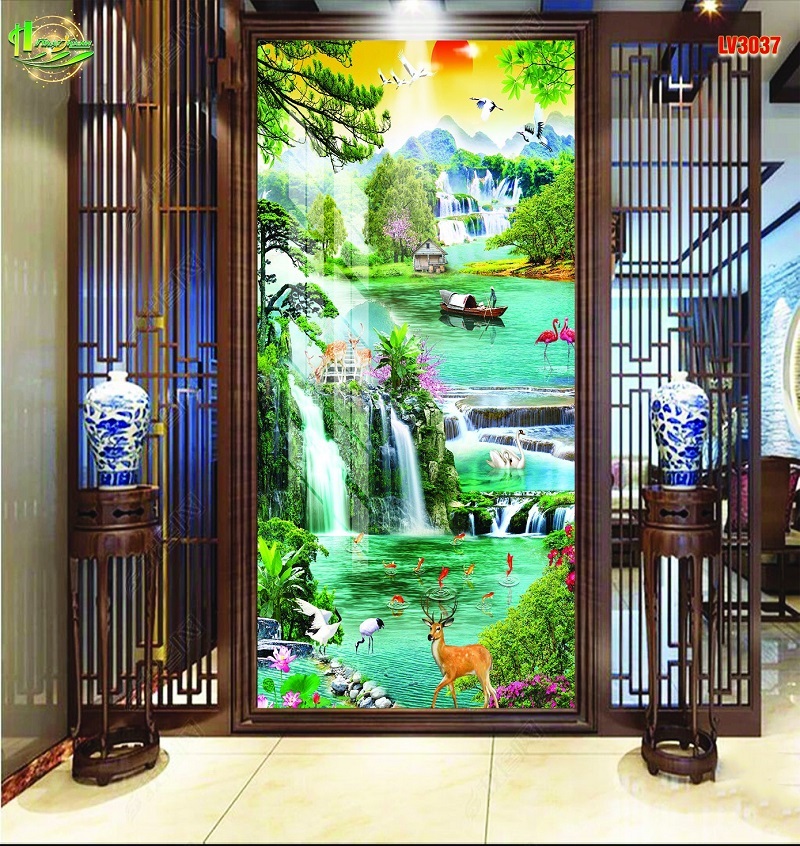 Tranh phong cảnh thác nước
