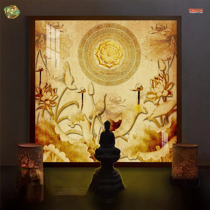 Tranh trúc chỉ hoa sen