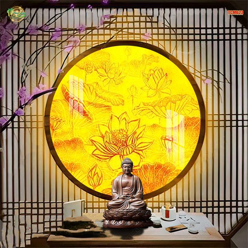 Tranh trúc chỉ hoa sen