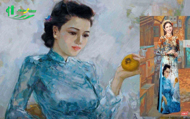 tranh vẽ người phụ nữ Việt Nam mặc áo dài
