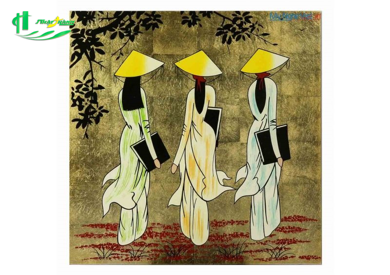 tranh vẽ người phụ nữ Việt Nam mặc áo dài