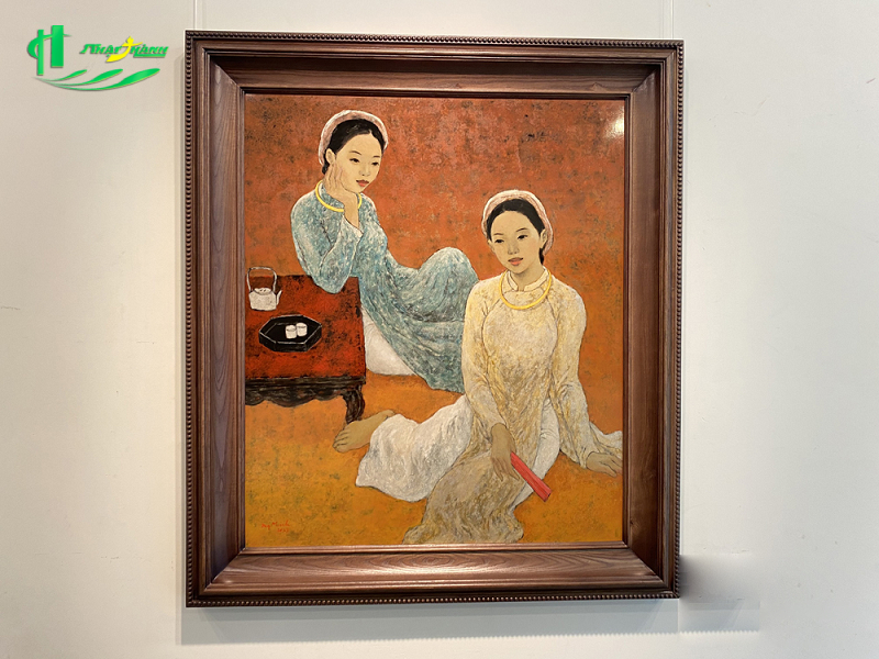 tranh vẽ người phụ nữ Việt Nam mặc áo dài