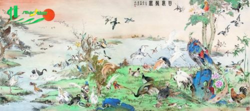 Tranh Bách Điểu Triều Phụng